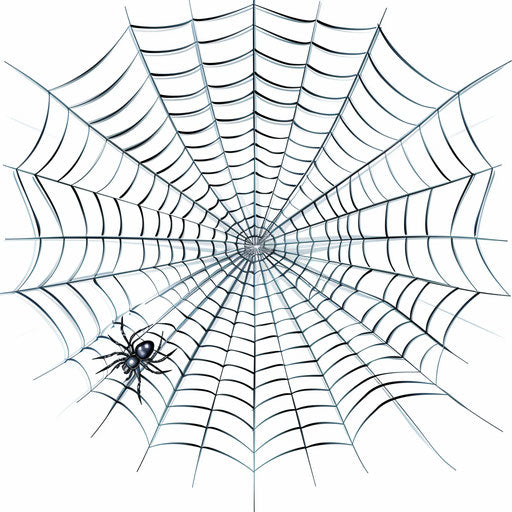 Spider web clipart in a realistic style on flat white background
