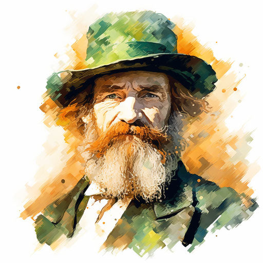 Leprechaun clipart in the style of Impressionistic Art, on a white background