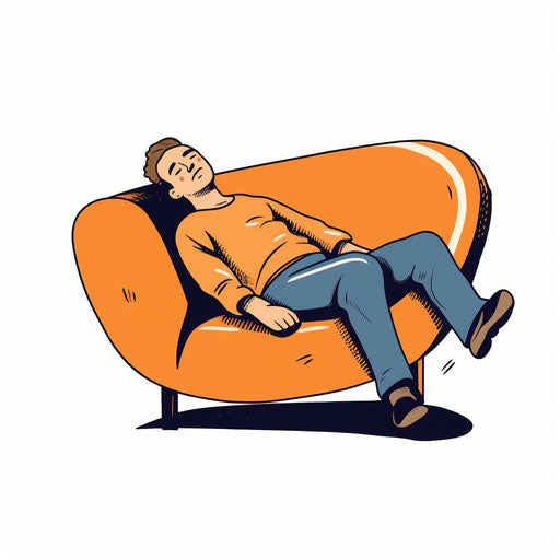 Minimalist nap illustration on white background