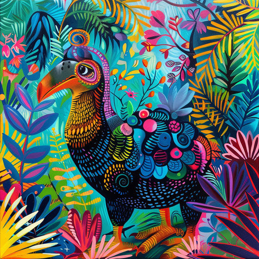Dodo bird in a vibrant jungle