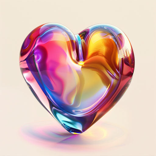 Realistic love heart clipart on flat white background, vibrant colors