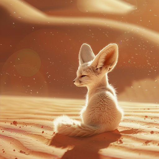 Fennec fox in a whimsical desert