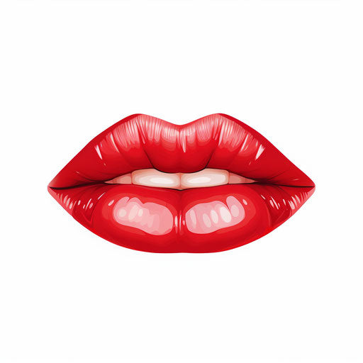 Minimalist lips clipart on white background