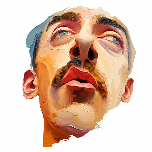 Nose illustration in the style of oil painting on white background