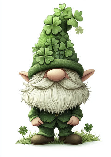 St. Patrick's Day gnome with clover hat