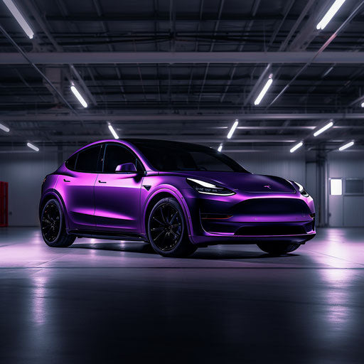 Bright purple tesla model y