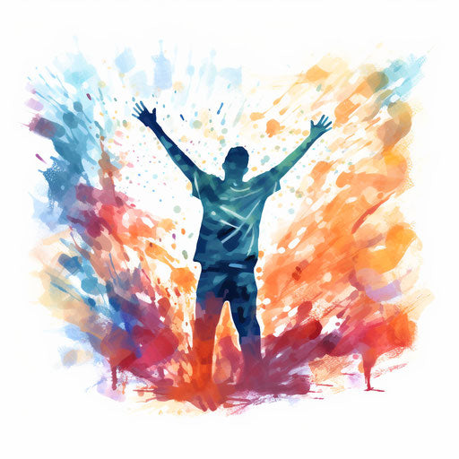 2024 New Year illustration in the style of Impressionistic Art, on white background