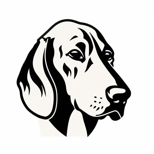 Black and white dog head, Françoise Basset inspired style