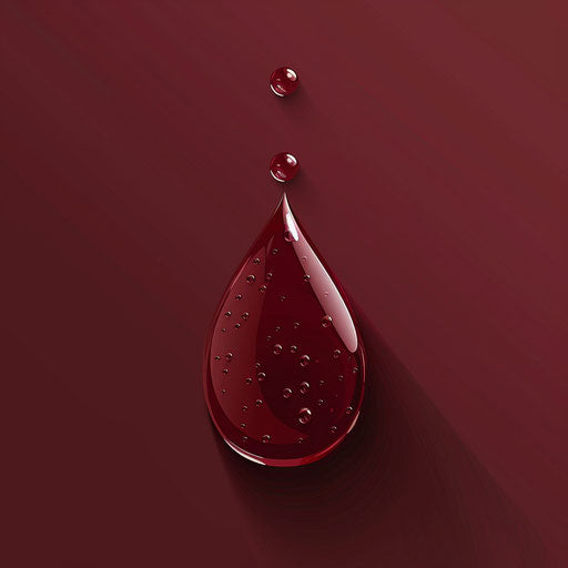 Deep maroon flat background with raindrop clipart in realistic depiction