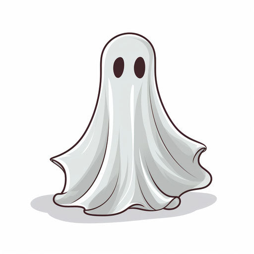 Ghost clipart in the minimalist style, on white background
