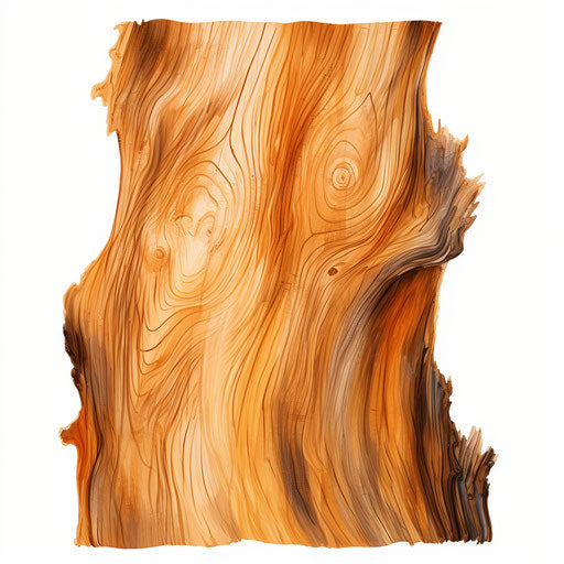 Wood clipart in the style of Oil painting, on white background