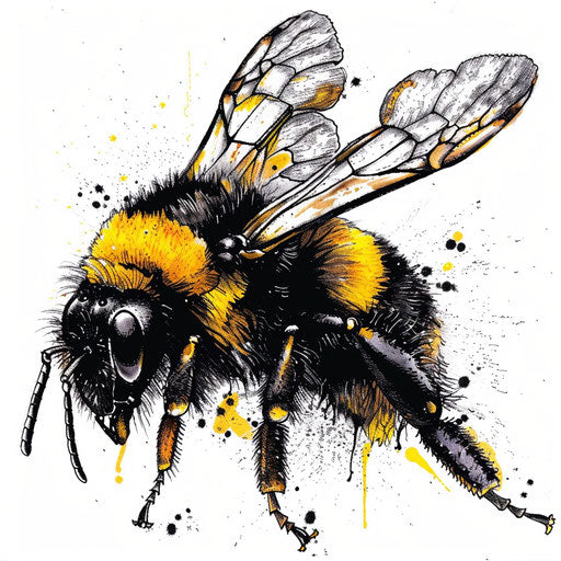 Detailed bumble bee tattoo design