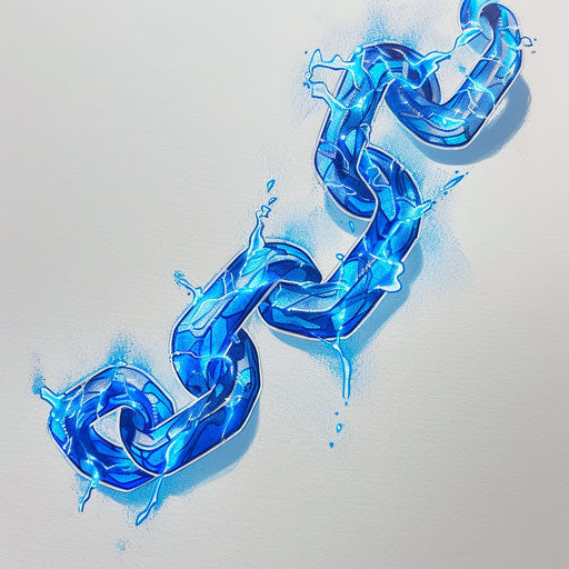 Luminous chain tattoo with a subtle glow effect