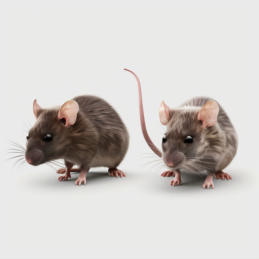 Realistic mice clipart on flat white background