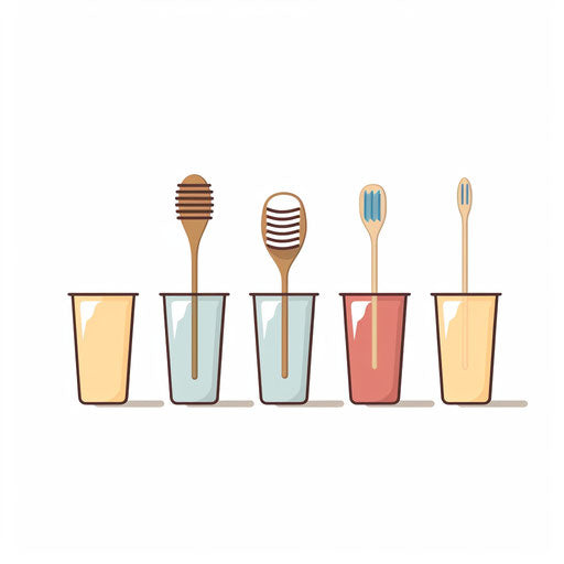 Minimalist tooth brushing illustration on white background