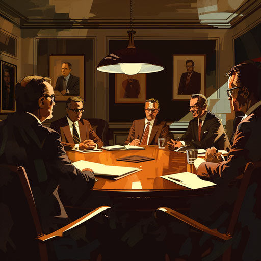 Intense credit analysis meeting