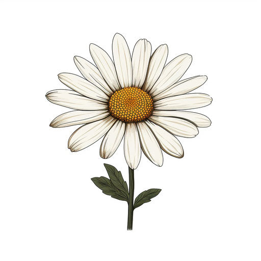 Daisy clipart in the minimalist style, on a white background