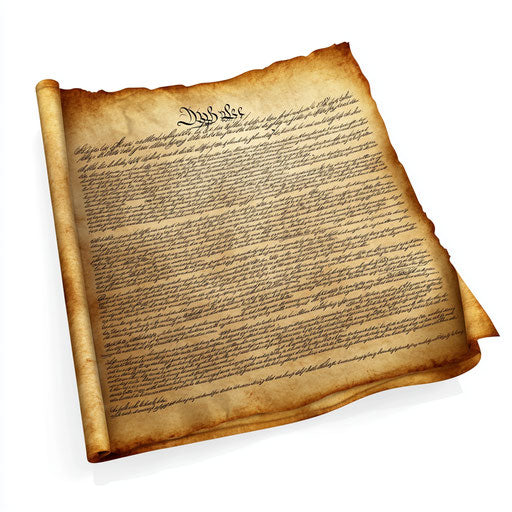 3D constitution on flat white background, isolated clipart
