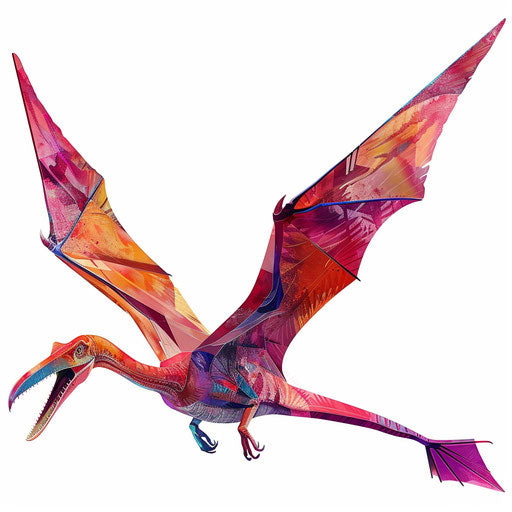 Realistic pterodactyl clipart on flat white background