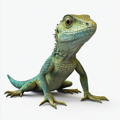 3D lizard on flat white background