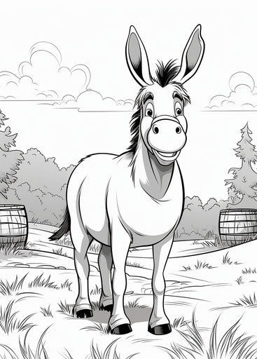 Donkey coloring pages to print, eeyore coloring pages, in the style of comic art, political satire