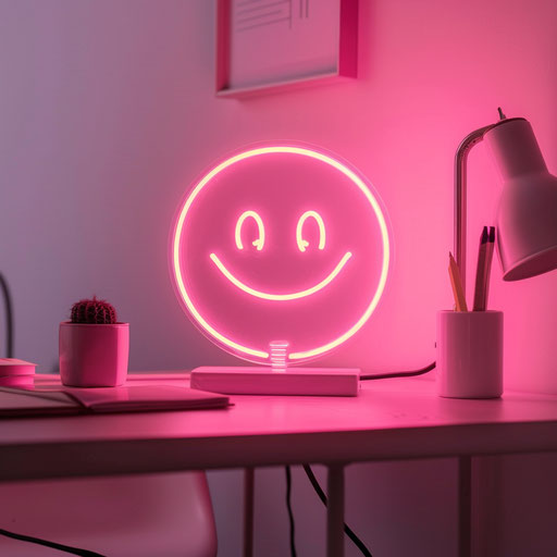 Pink smile on pink aesthetic background