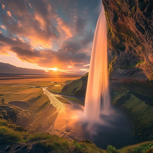 Seljalandsfoss waterfall, Iceland, long exposure