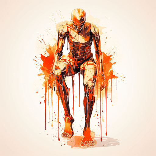 Chiaroscuro Art: knee silhouette on white background