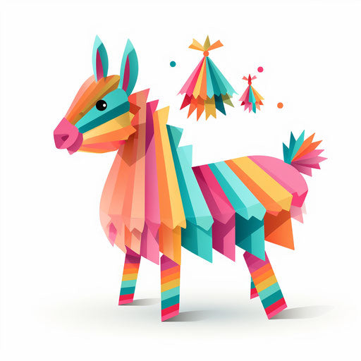 Minimalist style pinata clipart on white background