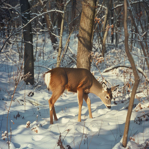 Snow-covered white-tailed deer habitat