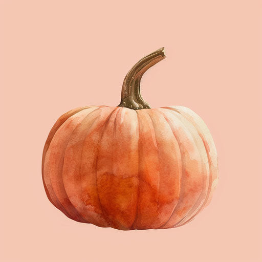 Realistic Halloween pumpkin on dusky rose background
