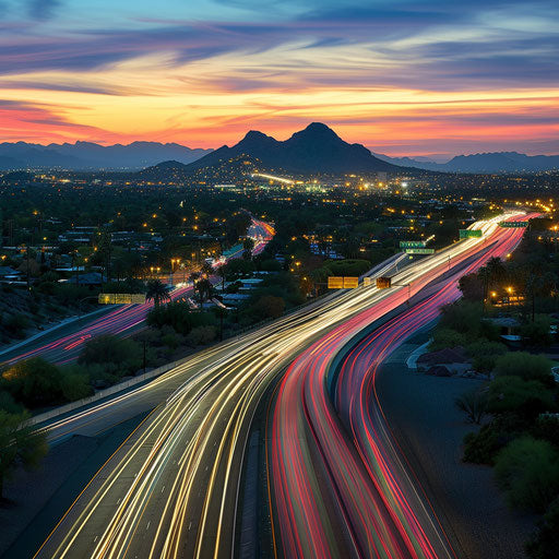 Dusk over Scottsdale skyline