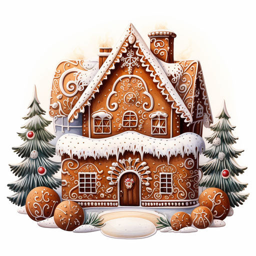 Gingerbread clipart in oil painting style
