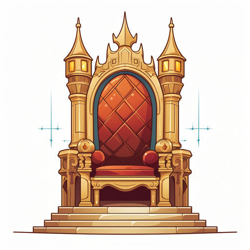 Minimalist throne on white background