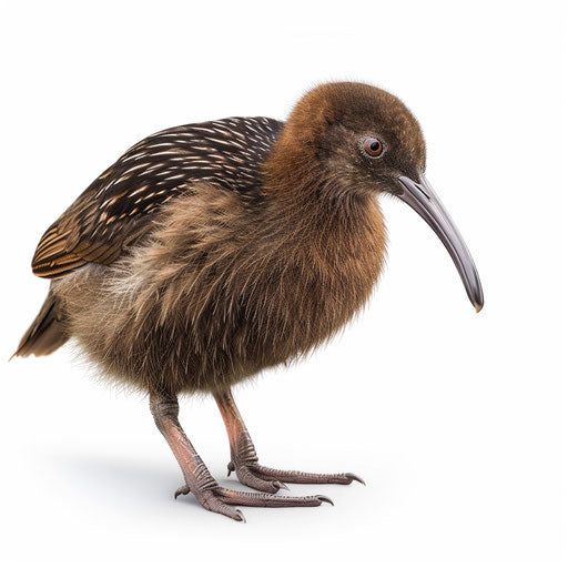 Kiwi clipart in a photo realistic style on flat white background