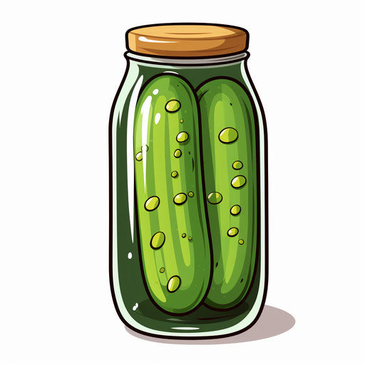 Minimalist pickle icon, on a white background