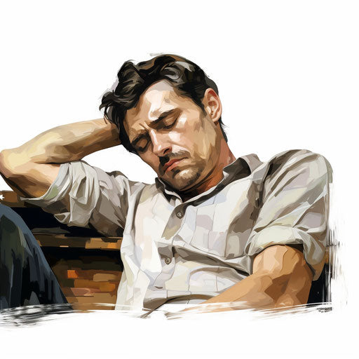 Tired clipart in the style of oil painting