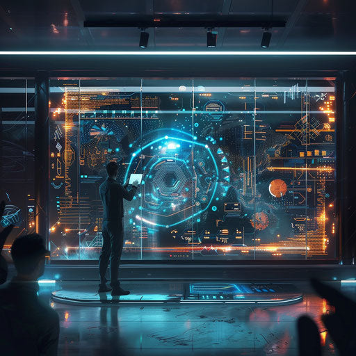 Tech entrepreneur presenting new product to investors