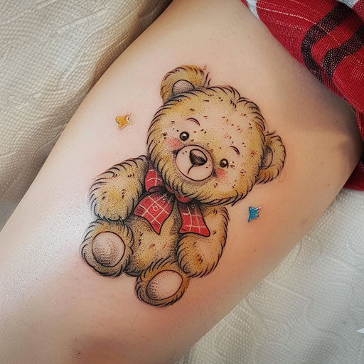 Cute teddy bear tattoo