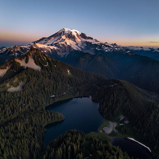 Sunset over Mount Rainier from the north