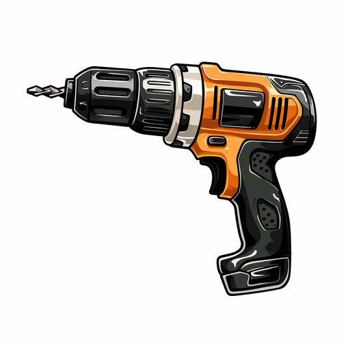 Drill illustration in the style of Chiaroscuro Art, on white background