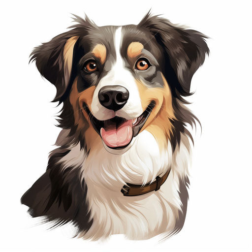 Simple dog illustration in the style of Chiaroscuro Art, on white background