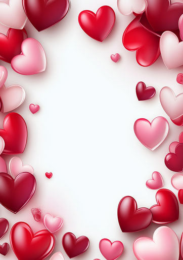 Valentine's Day background with red and pink hearts