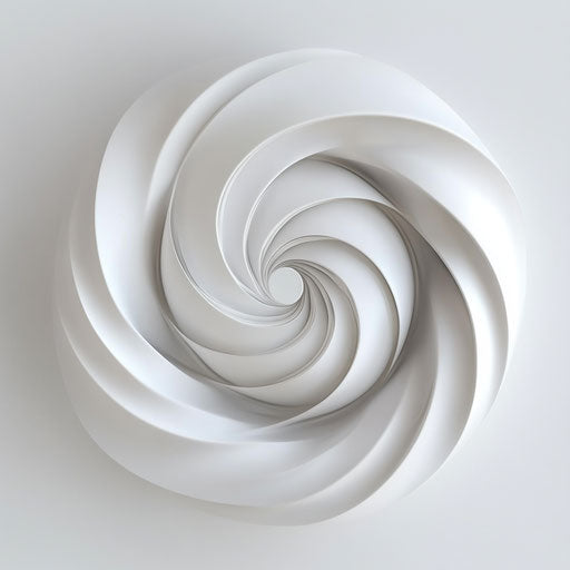 Realistic 3D spiral on flat white background, isolated clipart