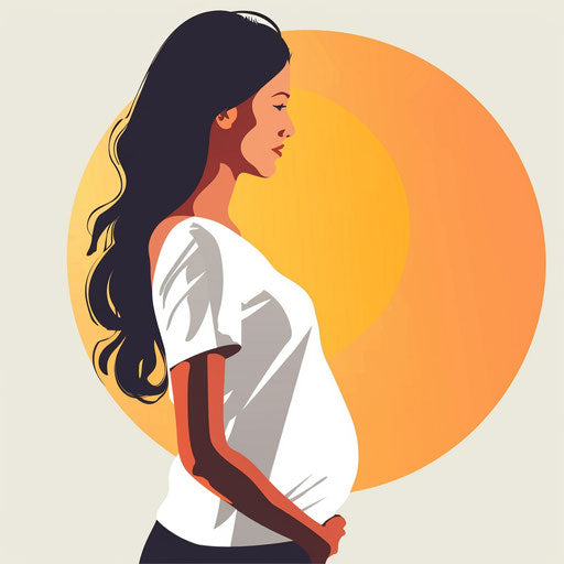 Photo realistic pregnant clipart on flat random background