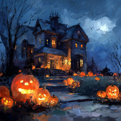A Festive and Spooky Halloween Scene