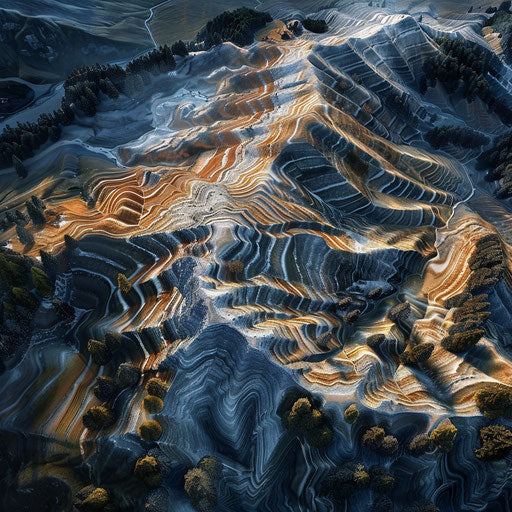 Intricate patterns of Mount Rigi's rugged terrain