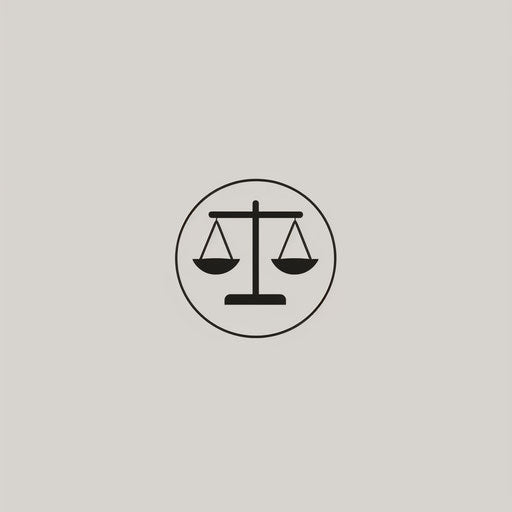 Minimalist lawyer logo with clean lines on light grey background