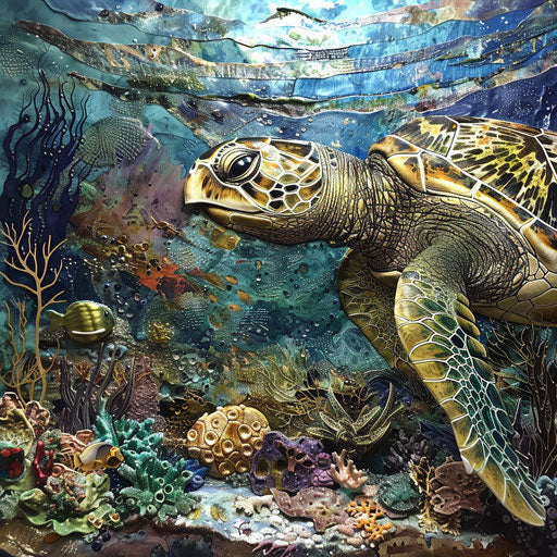 Sea turtle's view of the vibrant ocean floor