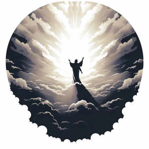 Heaven in Chiaroscuro Art on white background